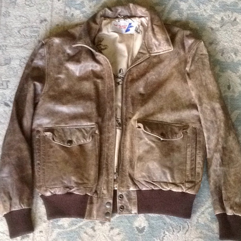 Distressed Leather bomber